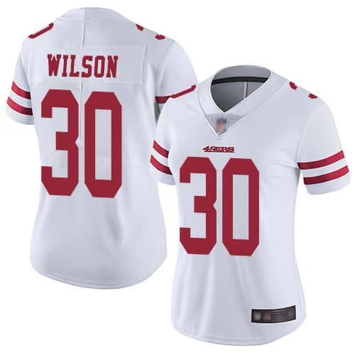 San Francisco 49ers Limited White Women Jeff Wilson Road NFL Jersey #30 Vapor Untouchable->youth nfl jersey->Youth Jersey
